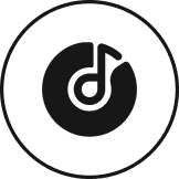 Black music-themed logo design